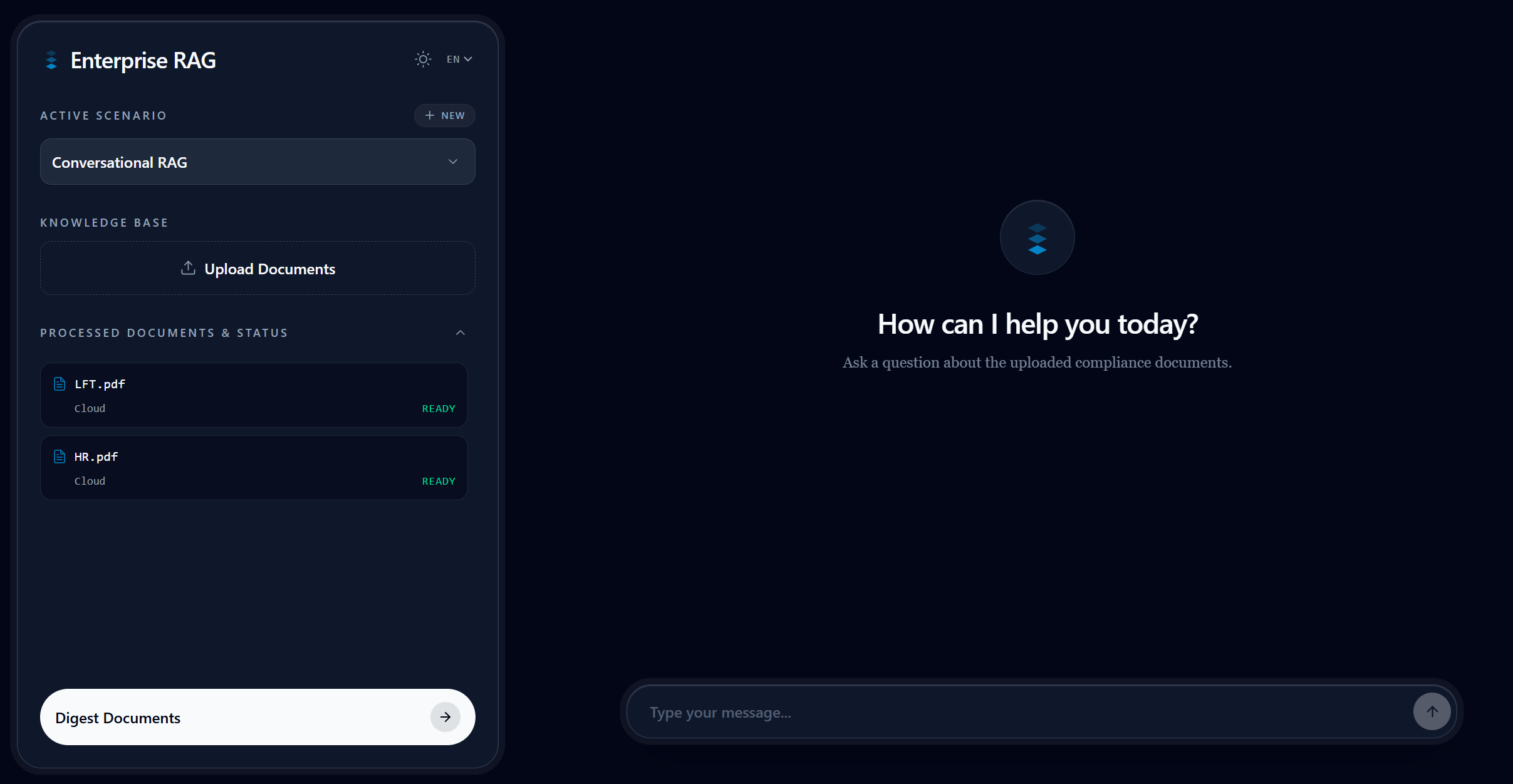 Enterprise Search Dashboard Interface
